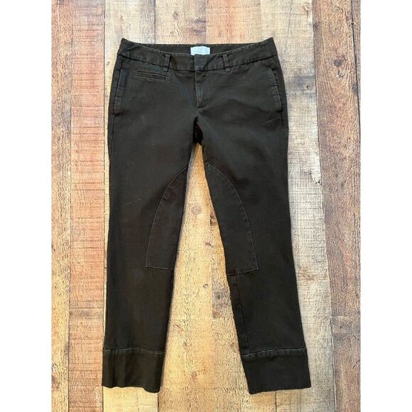 Ann Taylor LOFT Olive Green/Brown Cropped Riding Pants 6P Everyday - Picture 11 of 11
